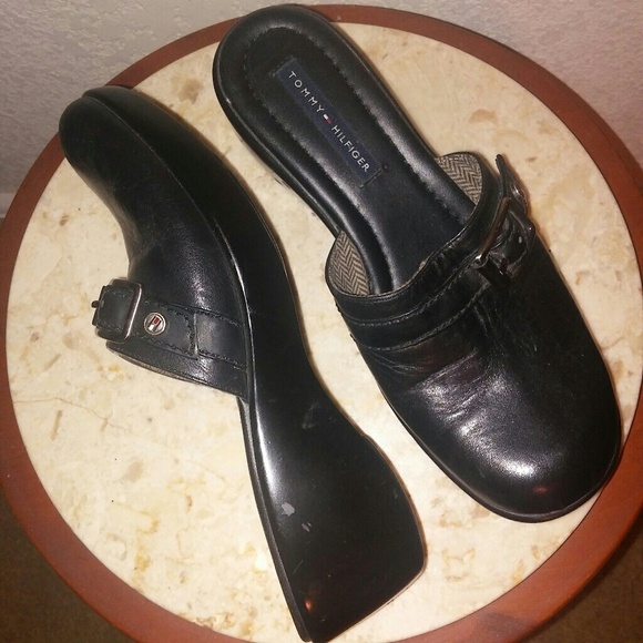 Tommy Hilfiger Black leather mules - Picture 2 of 4